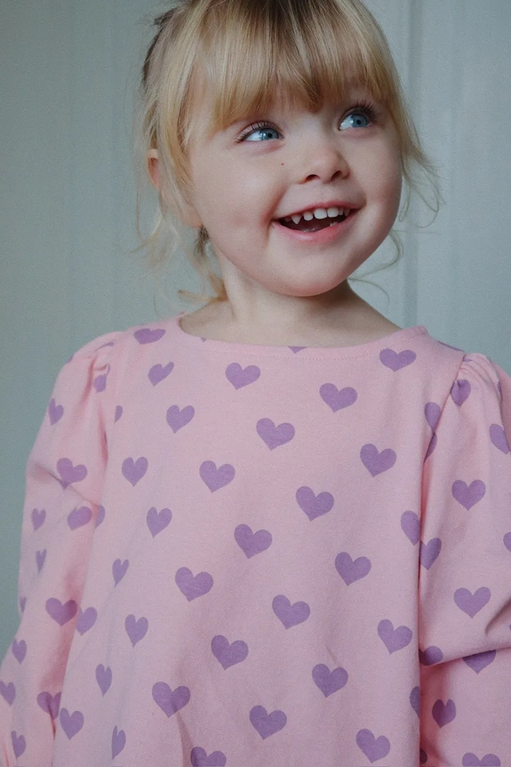 Otroška bombažna majica Konges Sløjd DREY SLIT BLOUSE GOTS Dolg roza KS103786.9BYA