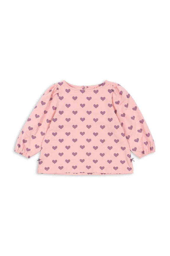 Otroška bombažna majica Konges Sløjd DREY SLIT BLOUSE GOTS KS103786.9BYA roza AW25