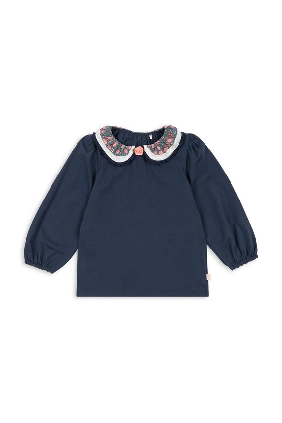 Otroška bombažna majica Konges Sløjd PAMI BLOUSE GOTS Dolg mornarsko modra KS103955.9BYA