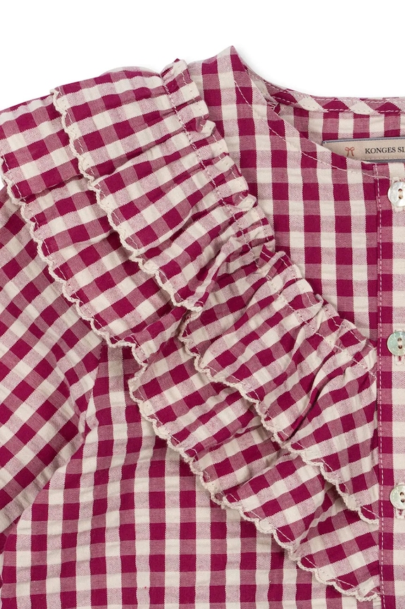 Дівчинка Дитяча бавовняна блузка Konges Sløjd KIM FRILL BLOUSE GOTS KS103841.9BYA червоний