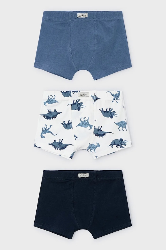 Otroške boksarice Mayoral 3-pack Oprijete boksarice modra 10035.5J.Mini.9BYA