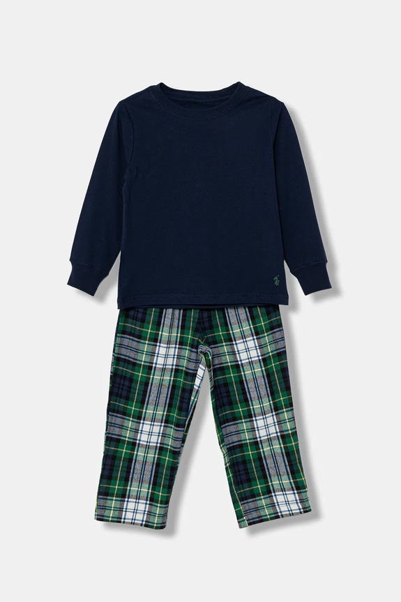 Detské bavlnené pyžamo Polo Ralph Lauren jednofarebný tmavomodrá 8P0282