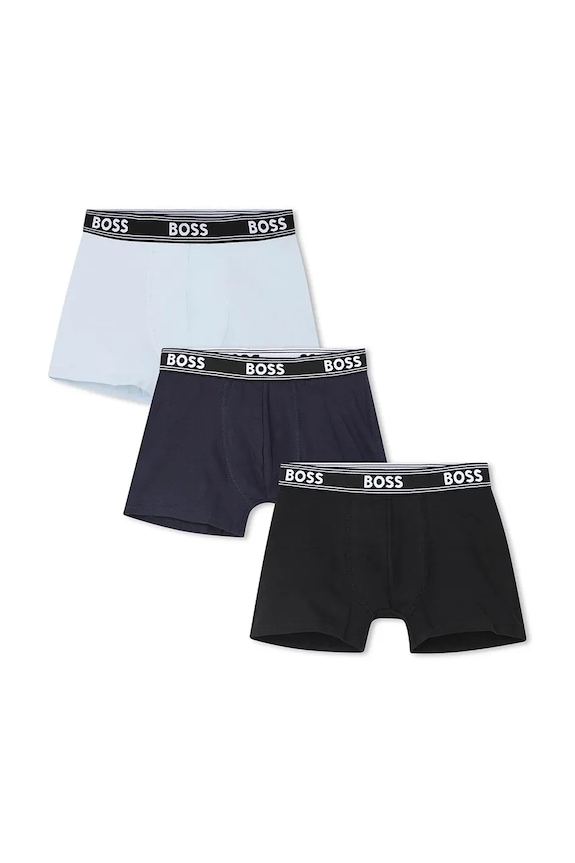 Otroške boksarice BOSS 3-pack Oprijete boksarice črna J52651.162.174