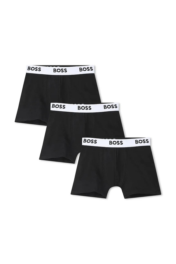 Детски боксерки BOSS (3 чифта) прилепнали боксерки черен J52663.102.150