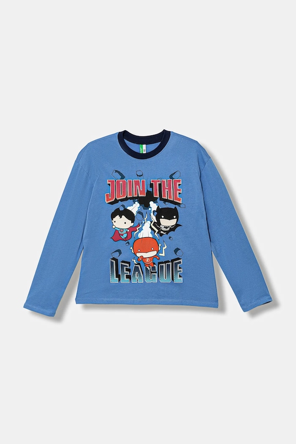 Dječja pamučna pidžama United Colors of Benetton 3VR50P08V.G.seasonal plava AW25