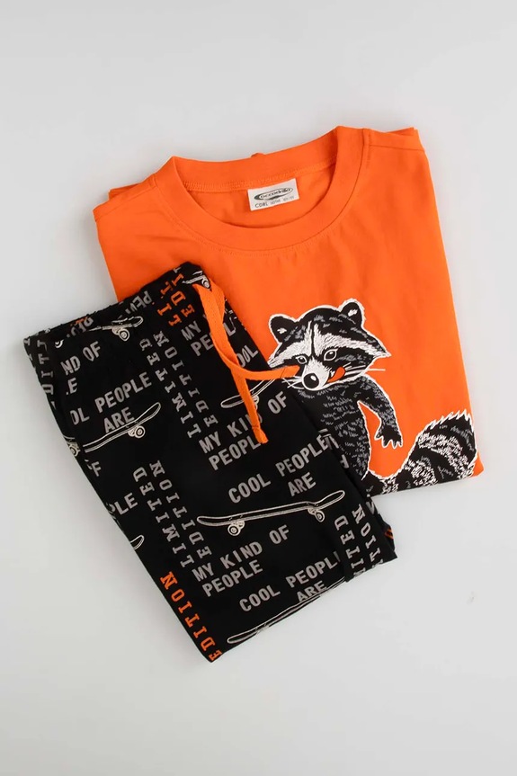 Dječja pamučna pidžama komplet Coccodrillo ZC5448111PJS narančasta