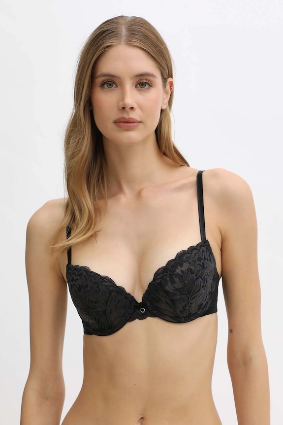 Podprsenka Emporio Armani Underwear s kosticami čierna EW000379.AF15368