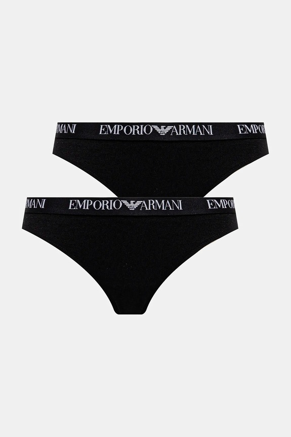 Emporio Armani Underwear brazil bugyi 2 db sima fekete EW000404.AF13033