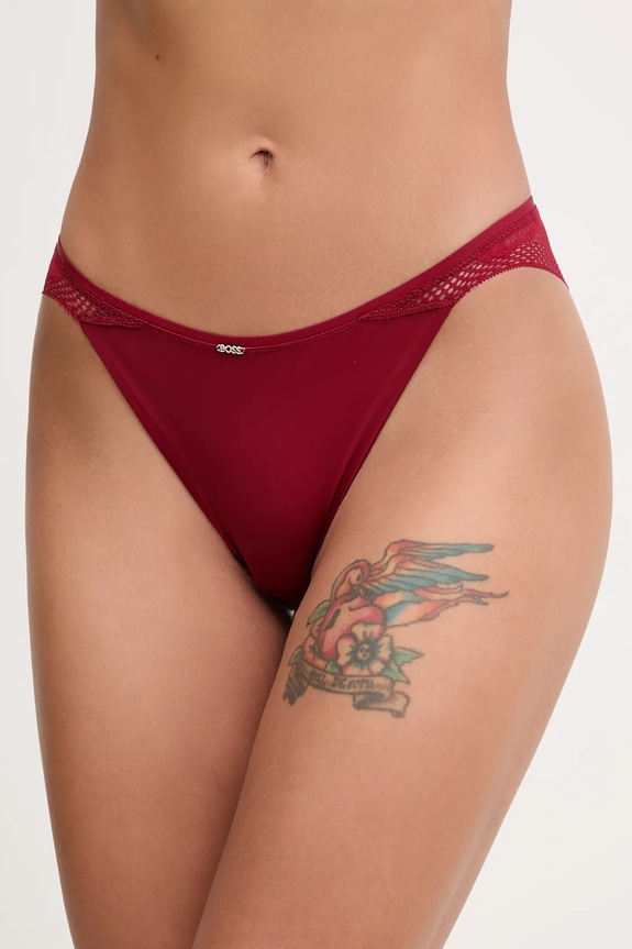 Nohavičky BOSS BRIEF_ PEONY LACE nohavičky burgundské 50545063