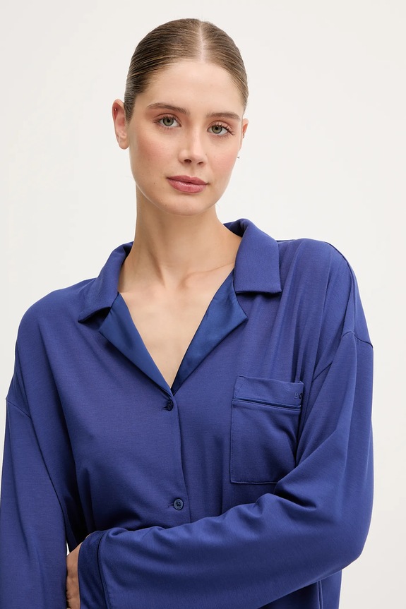 Pyžamová košeľa BOSS BOSS Sheen_Shirt fialová 50545588