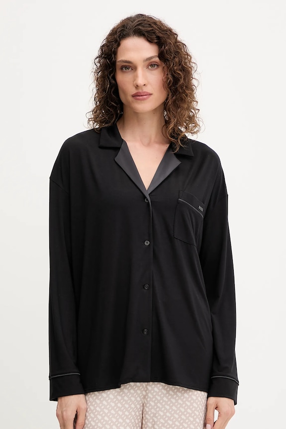 BOSS cămașă de pijama BOSS Sheen_Shirt munte negru 50545588