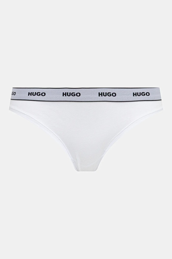 HUGO tanga 3-pack TRIPLET THONG STRIPE 50545680 alb AW25