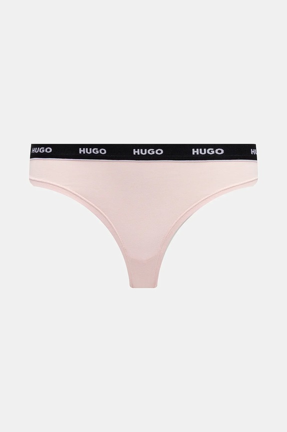 HUGO tanga 3-pack TRIPLET THONG STRIPE 50545680 roz AW25
