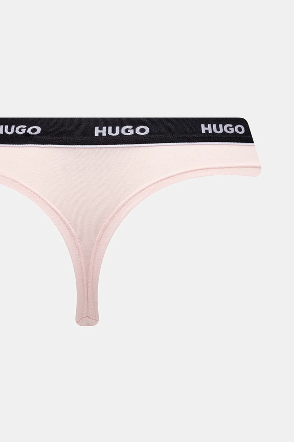 HUGO tanga 3-pack TRIPLET THONG STRIPE 50545680 roz