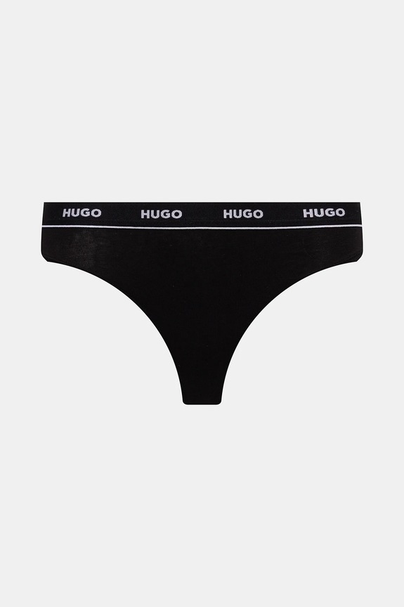 Tangá HUGO 3-pak TRIPLET THONG STRIPE 50545680 modrá AW25