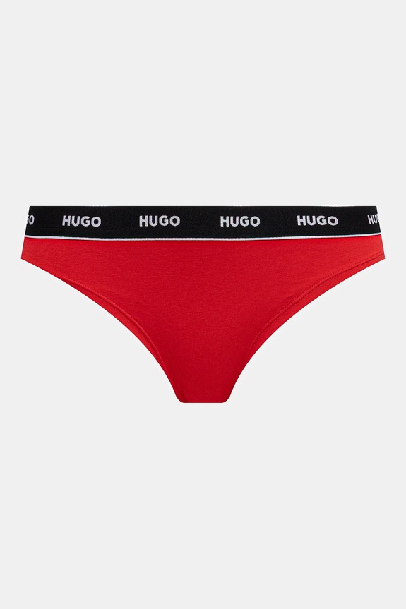 Tangá HUGO 3-pak TRIPLET THONG STRIPE 50545680 čierna AW25