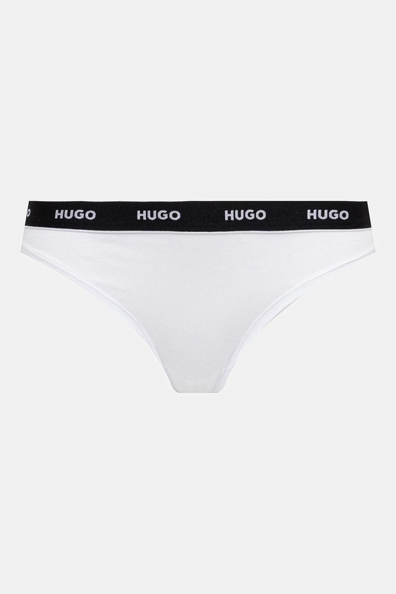 Tangá HUGO 3-pak TRIPLET THONG STRIPE čierna 50545680