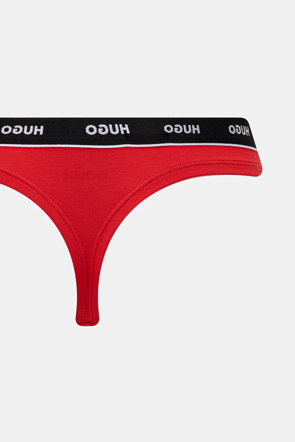 Tangá HUGO 3-pak TRIPLET THONG STRIPE 50545680 čierna