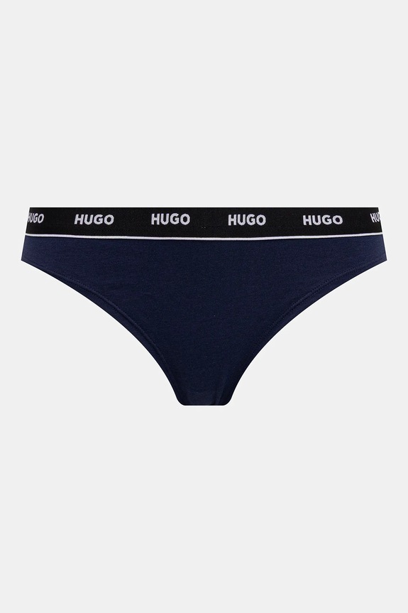 Tangá HUGO 3-pak TRIPLET THONG STRIPE 50545680 čierna AW25