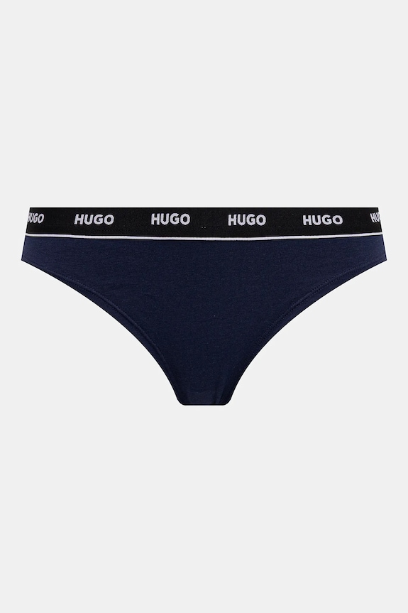 Tangá HUGO 3-pak TRIPLET THONG STRIPE 50545680 čierna AW25