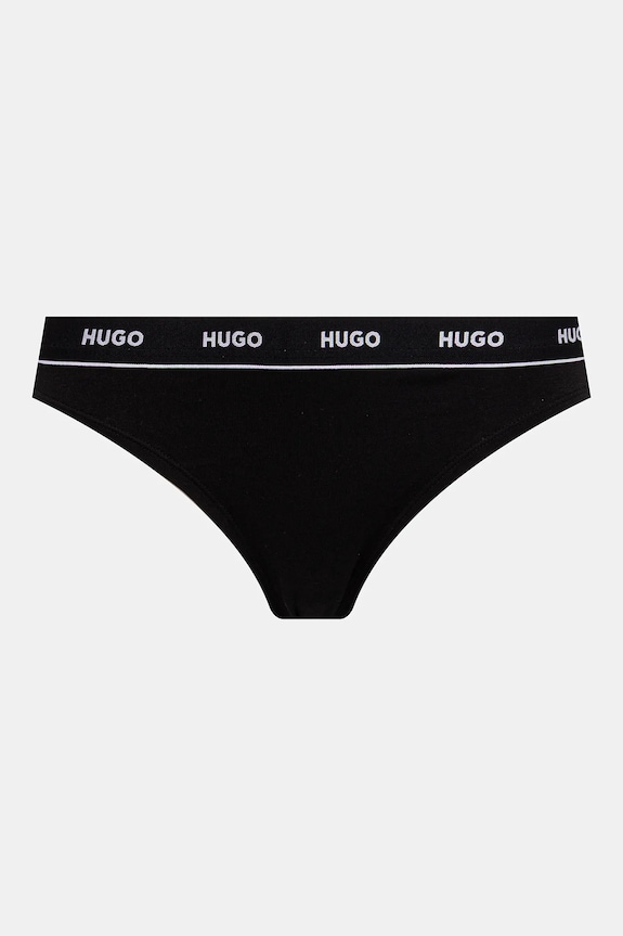 Oblečenie Tangá HUGO 3-pak TRIPLET THONG STRIPE 50545680 čierna