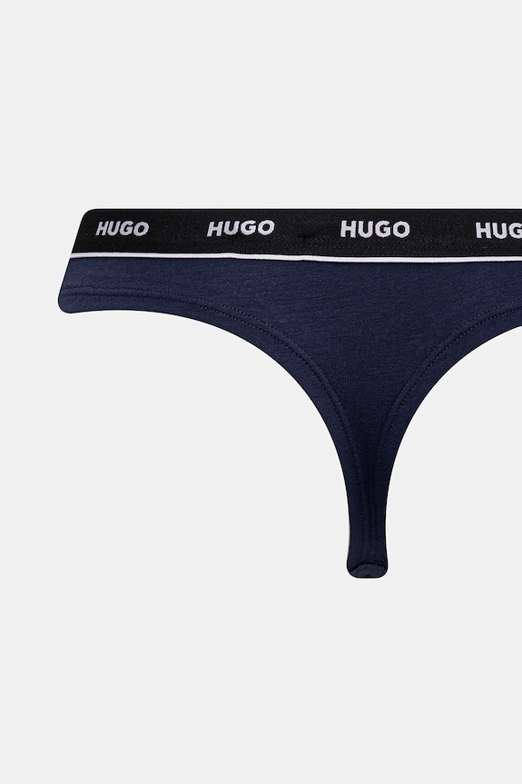 Tangá HUGO 3-pak TRIPLET THONG STRIPE 50545680 čierna