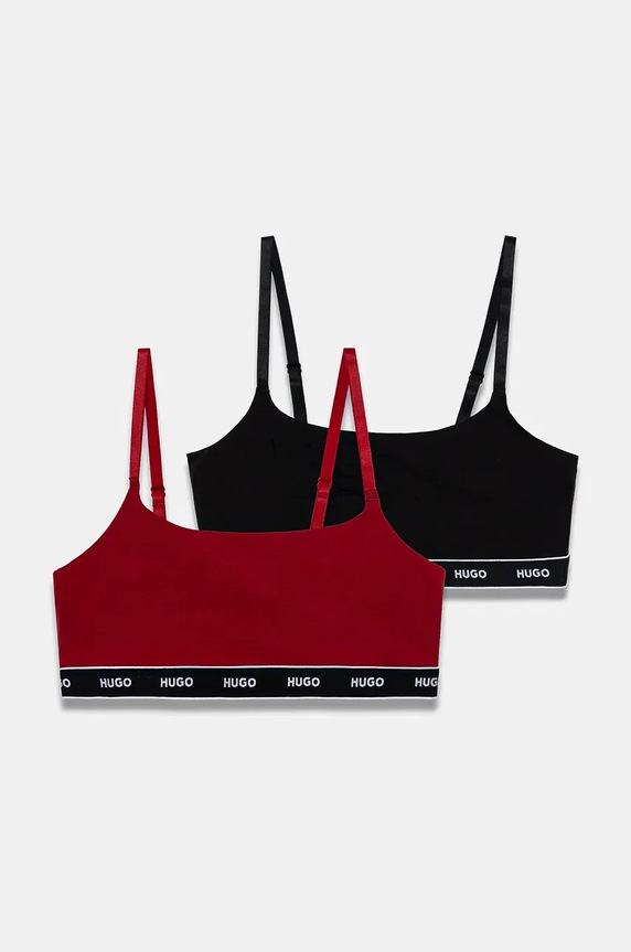 Podprsenka HUGO 2-pak TWIN BRALETTE STRIPE bez kostíc červená 50545691