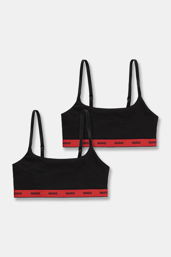 Podprsenka HUGO 2-pak TWIN BRALETTE STRIPE bez kostíc čierna 50545691