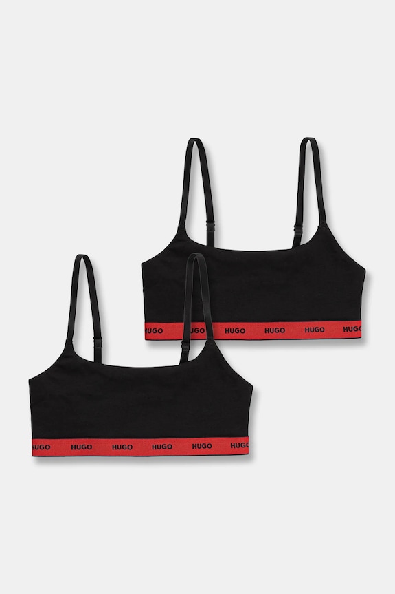Podprsenka HUGO 2-pak TWIN BRALETTE STRIPE bez kostíc čierna 50545691