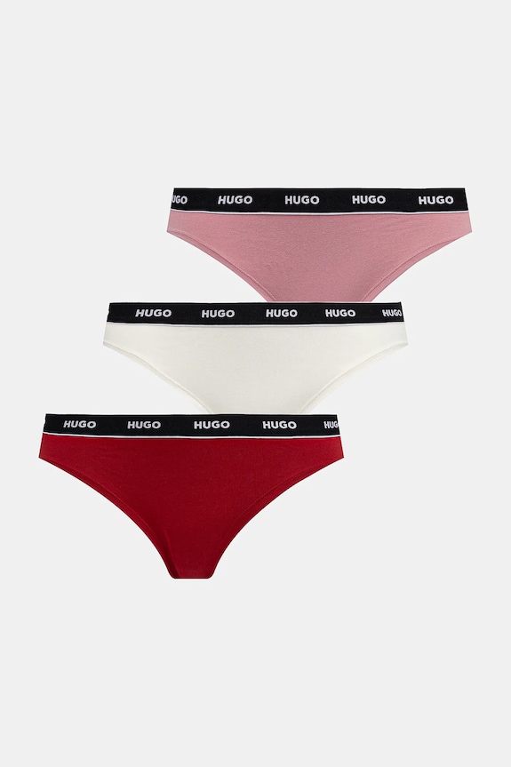 HUGO chiloți 3-pack TRIPLET BRIEF STRIPE figi alb 50545694