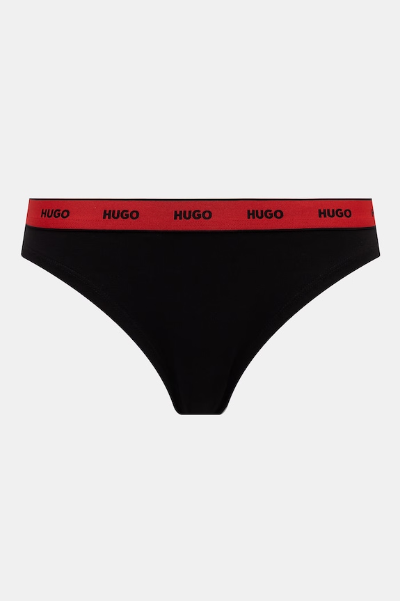 HUGO stringi damskie bawełniane z elastanem TRIPLET THONG DESIGN 3-pack 50545703 różowy SS26