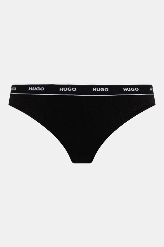 HUGO chiloți g-string de femei din bumbac cu elastan TRIPLET THONG DESIGN pachet de 3 50545703 roz SS26