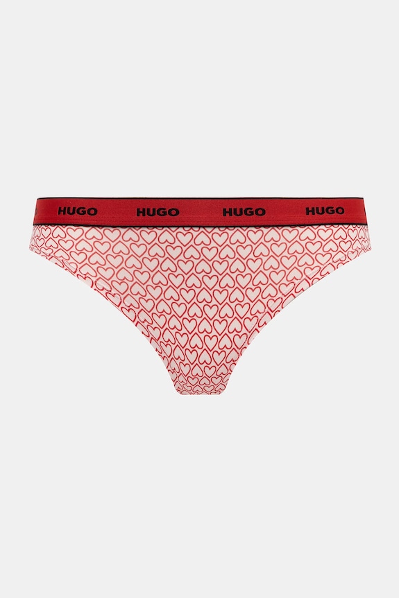 HUGO chiloți g-string feminini din bumbac cu elastan TRIPLET THONG DESIGN pachet de 3 50545703 rosu SS26