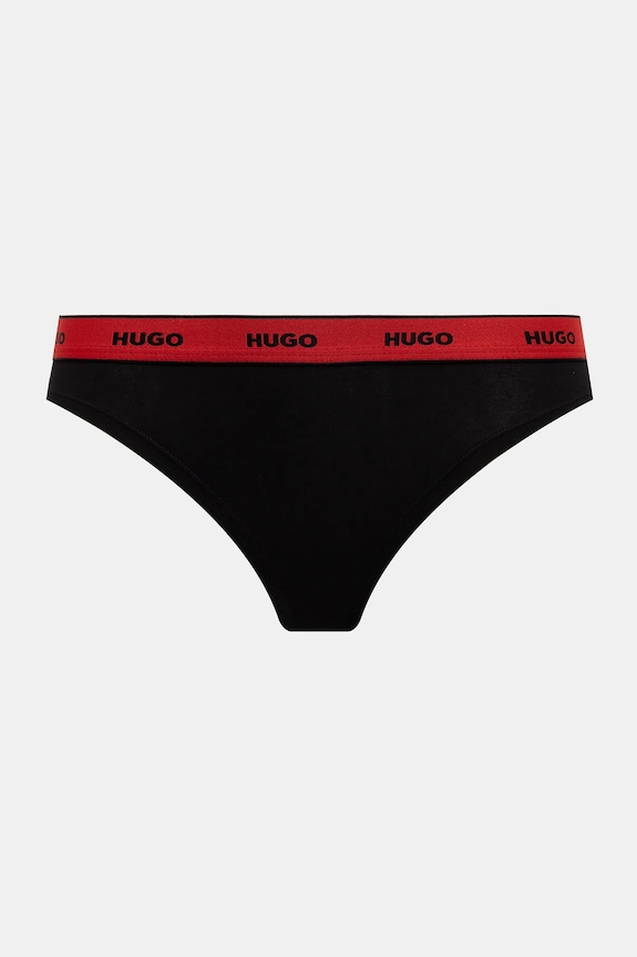 Îmbrăcăminte HUGO chiloți g-string feminini din bumbac cu elastan TRIPLET THONG DESIGN pachet de 3 50545703 rosu