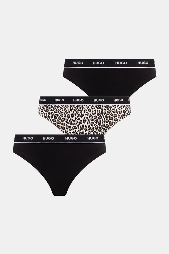 HUGO στρινγκ γυναικεία βαμβάκι με ελαστάν TRIPLET THONG DESIGN 3-pack σκούρο μπλε 50545703