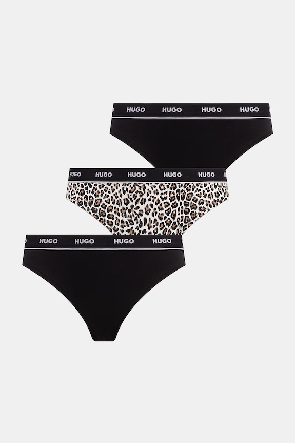 HUGO στρινγκ γυναικεία βαμβάκι με ελαστάν TRIPLET THONG DESIGN 3-pack σκούρο μπλε 50545703