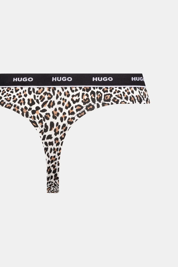 HUGO στρινγκ γυναικεία βαμβάκι με ελαστάν TRIPLET THONG DESIGN 3-pack 50545703 σκούρο μπλε