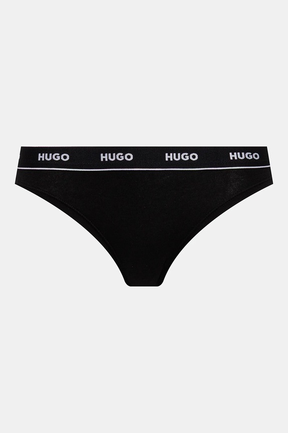 Îmbrăcăminte HUGO chiloți g-string de femei din bumbac cu elastan TRIPLET THONG DESIGN pachet de 3 50545703 negru