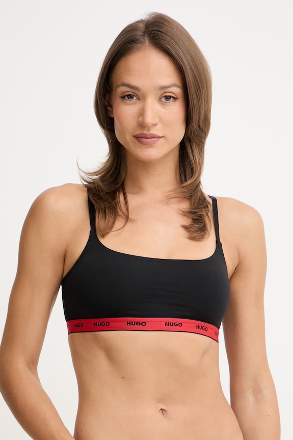 HUGO bralette βαμβάκι με ελαστάν TWIN BRALETTE DESIGN ροζ 50545712