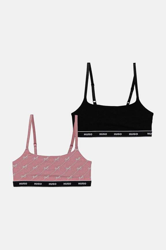 HUGO Bralette βαμβάκι με ελαστάν TWIN BRALETTE DESIGN ροζ 50545712