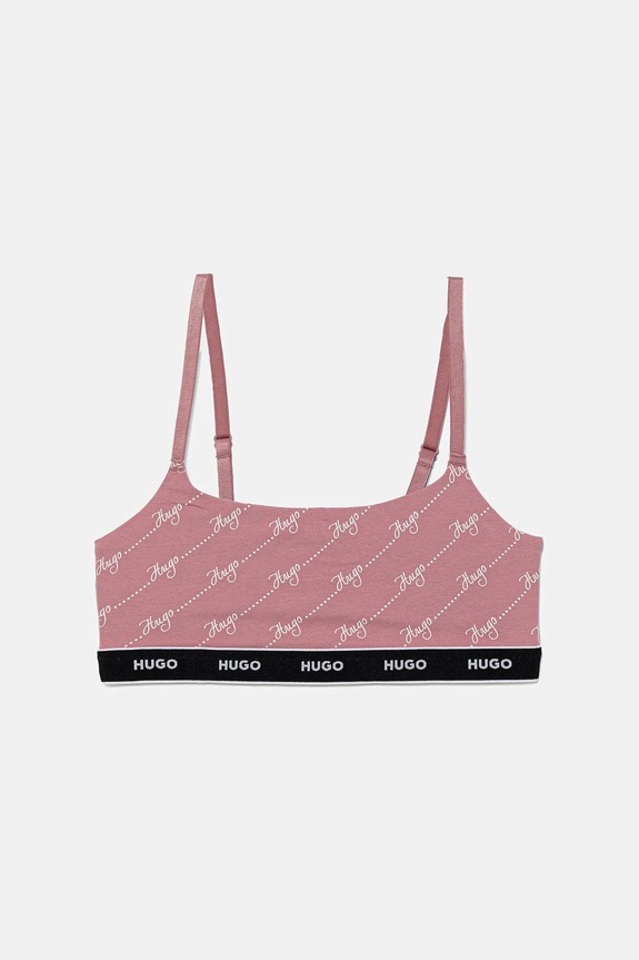 Ρούχα HUGO Bralette βαμβάκι με ελαστάν TWIN BRALETTE DESIGN 50545712 ροζ
