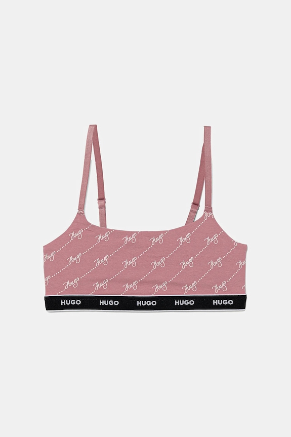 Ρούχα HUGO Bralette βαμβάκι με ελαστάν TWIN BRALETTE DESIGN 50545712 ροζ