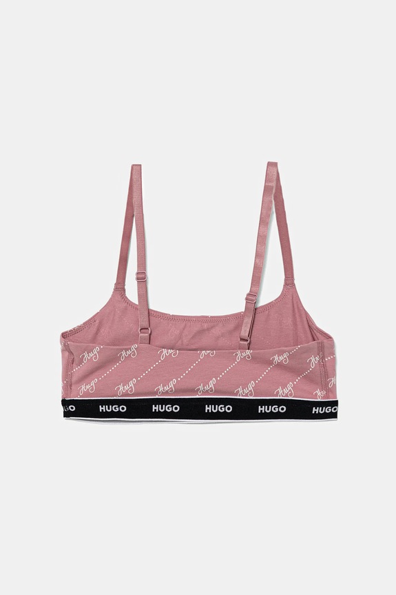 HUGO Bralette βαμβάκι με ελαστάν TWIN BRALETTE DESIGN 50545712 ροζ