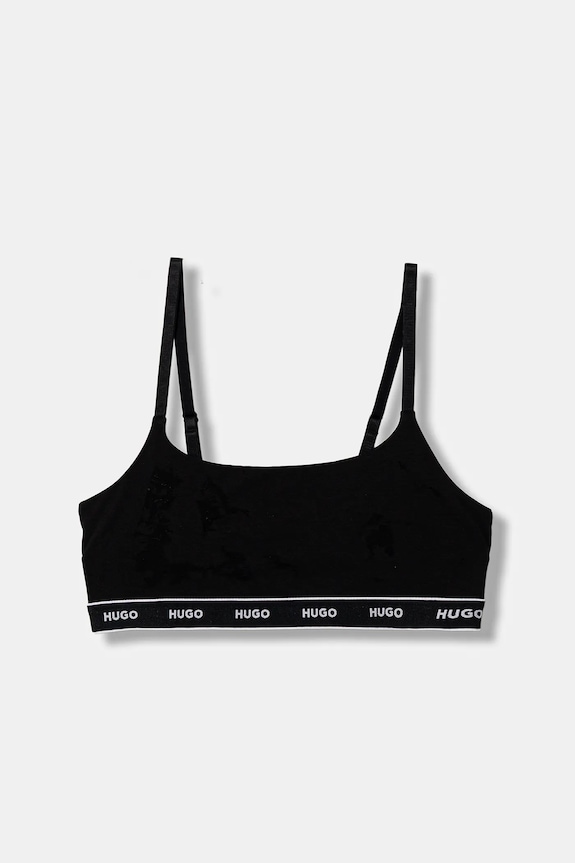 HUGO Bralette βαμβάκι με ελαστάν TWIN BRALETTE DESIGN 50545712 μαύρο SS26