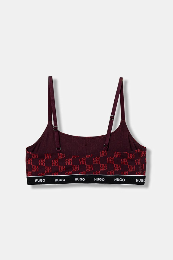 HUGO Bralette βαμβάκι με ελαστάν TWIN BRALETTE DESIGN 50545712 μαύρο