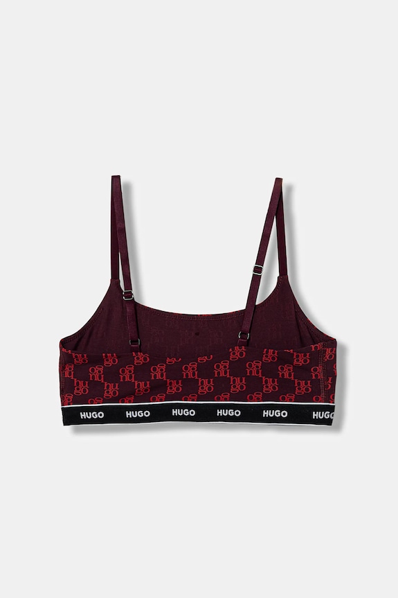 HUGO Bralette βαμβάκι με ελαστάν TWIN BRALETTE DESIGN 50545712 μαύρο