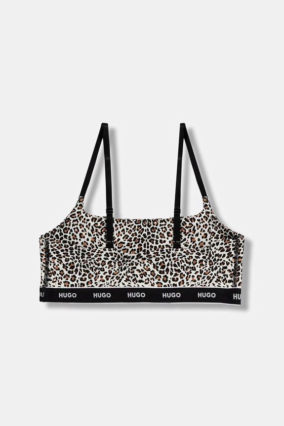 HUGO бюстгальтер бралетт бавовняний з еластаном TWIN BRALETTE DESIGN 50545712 чорний