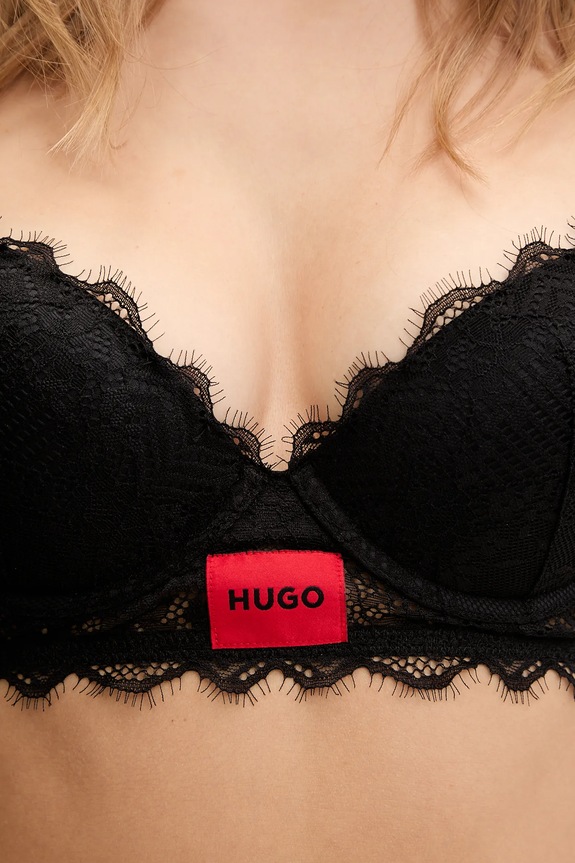 Podprsenka HUGO PUSH-UP RL LACE 50545726 čierna