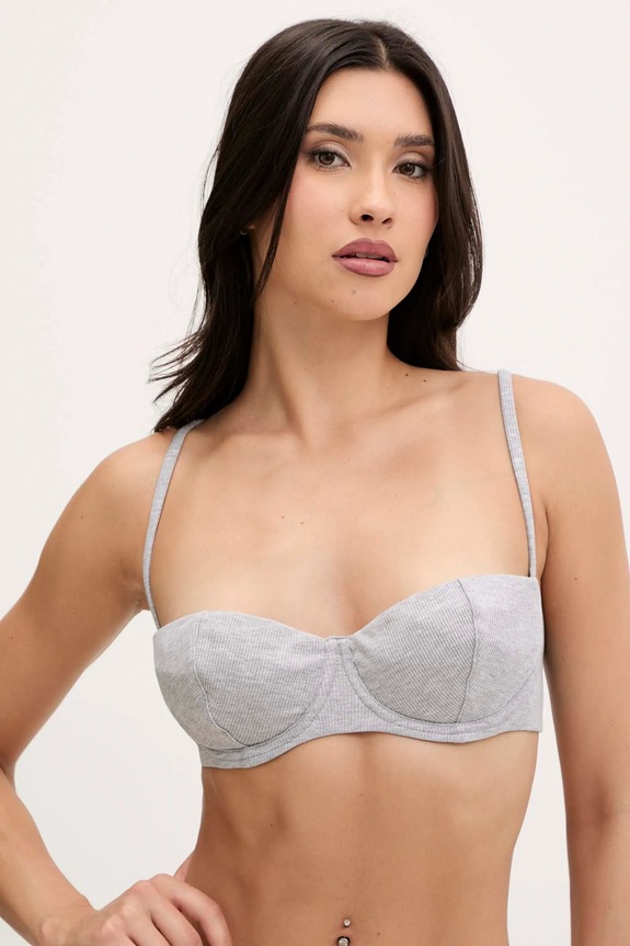 Σουτιέν Guess TESSA πλεκτό ύφασμα γκρί O4BC16.KCDA2