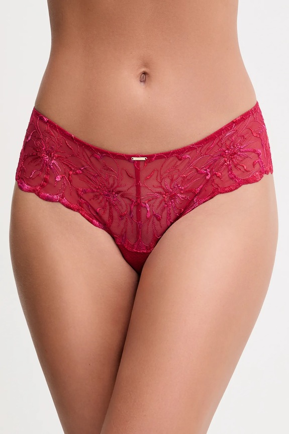 Chantelle chiloți brazilieni FLEURS cu modele rosu C12M40